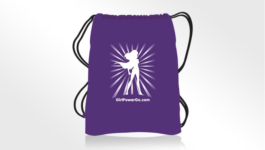 Girl Power Go Adventure Cotton Drawstring Backpack