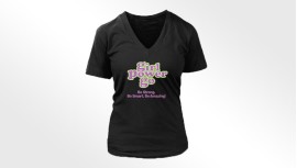 Girl Power Go Ladies Bella Missy V-Neck T-shirt